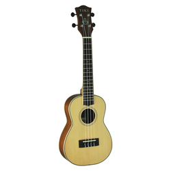 Tiki '6 Series' Spruce Solid Top Concert Ukulele with Hard Case